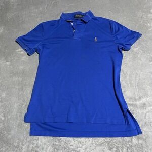 Polo Ralph Lauren Polo Shirt Mens Medium Blue Pima Soft Touch Short Sleeve